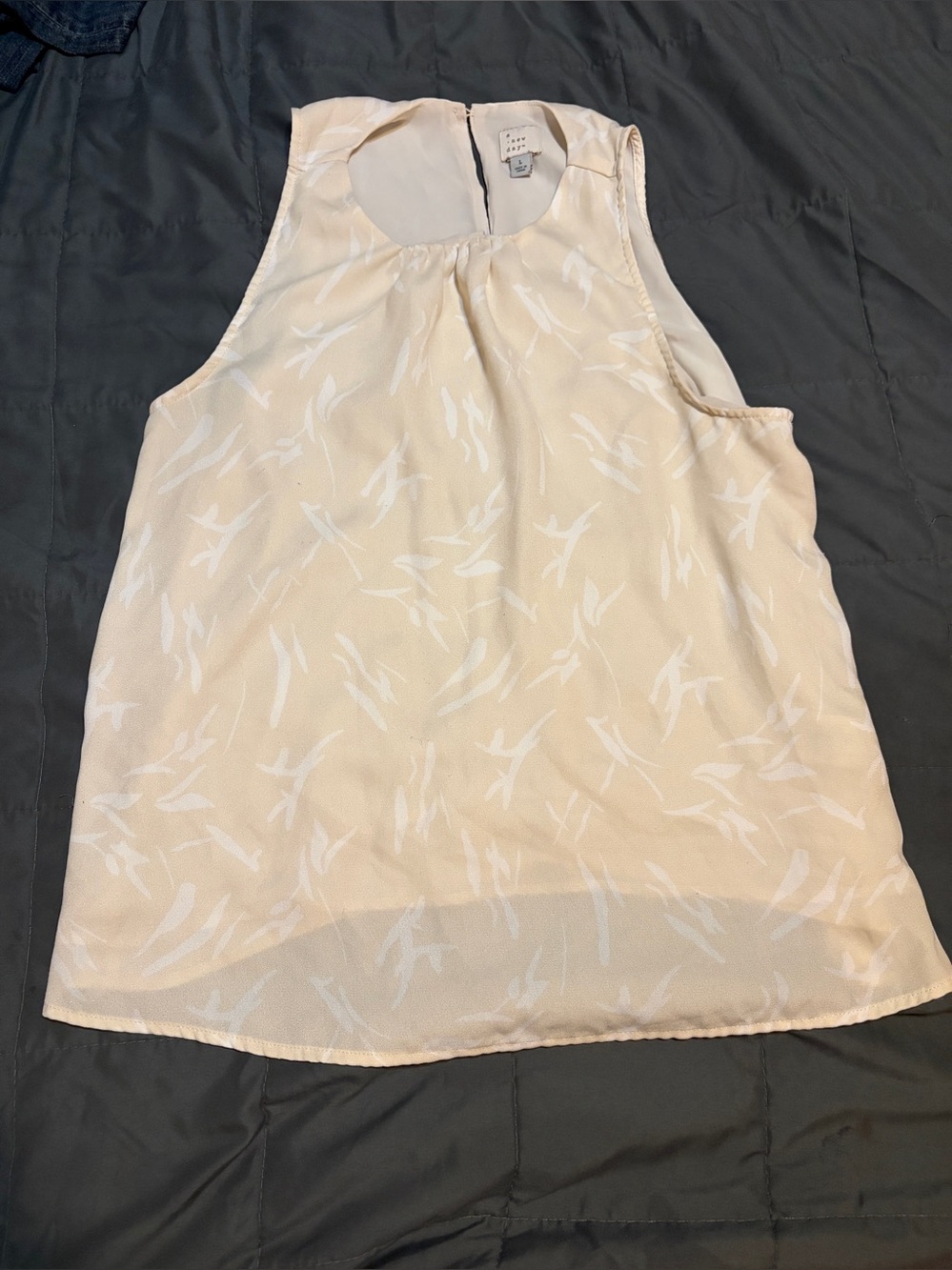 A New Day Beige Printed Sleeveless Top - Size large